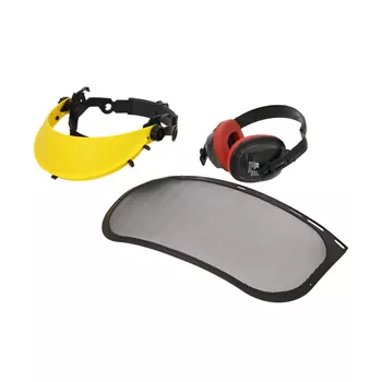 Kramp visor package with net visor, Yellow/Black