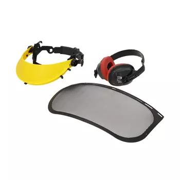 Kramp visor package with net visor, Yellow/Black