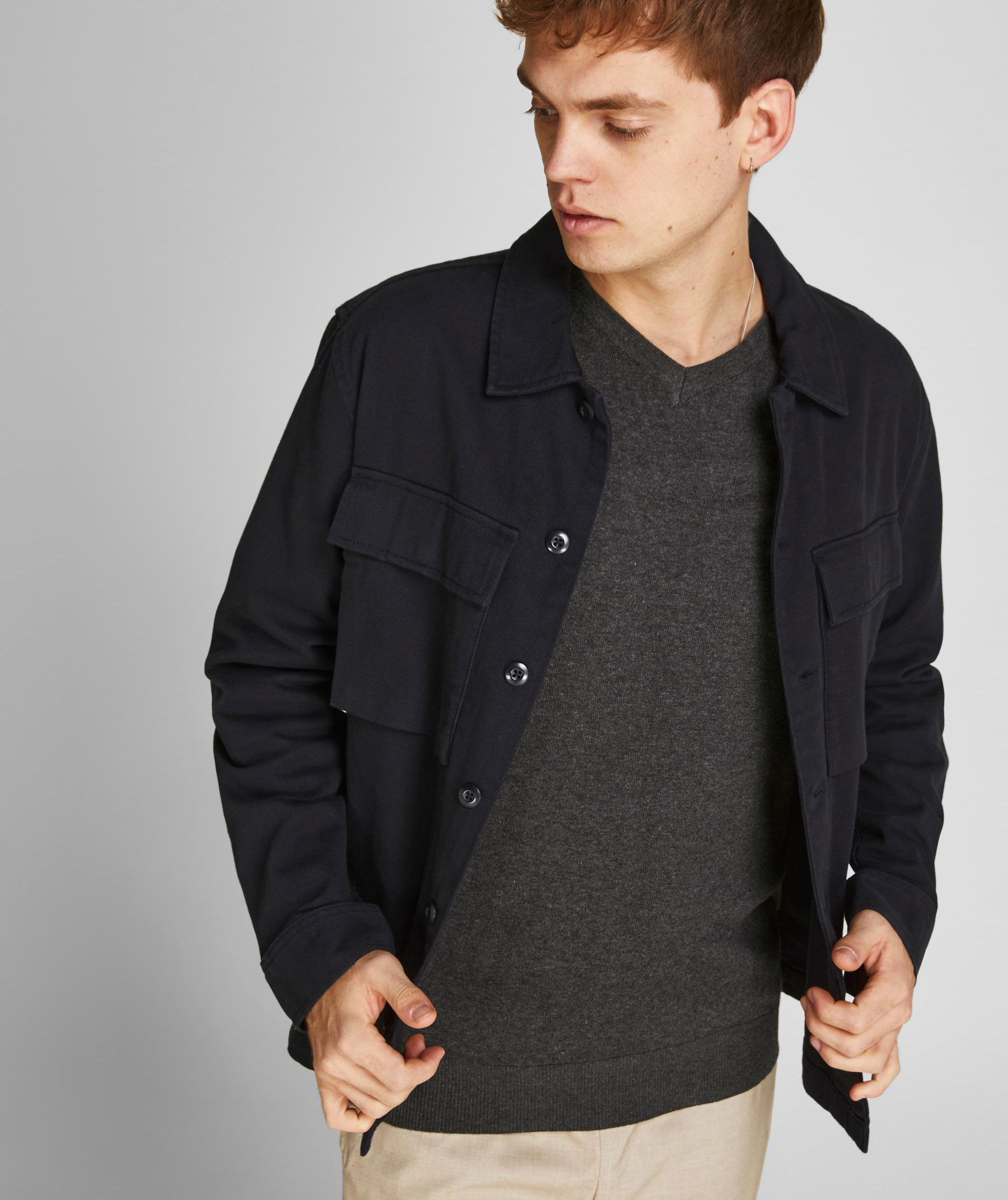 Jack & Jones JJEEMIL stickad tr&ouml;ja, Dark Grey Melange, large image number 3