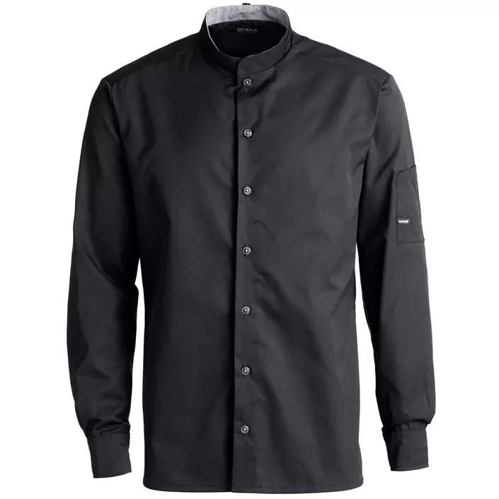 Kentaur modern fit kokkeskjorte/serveringsskjorte, Svart, large image number 0