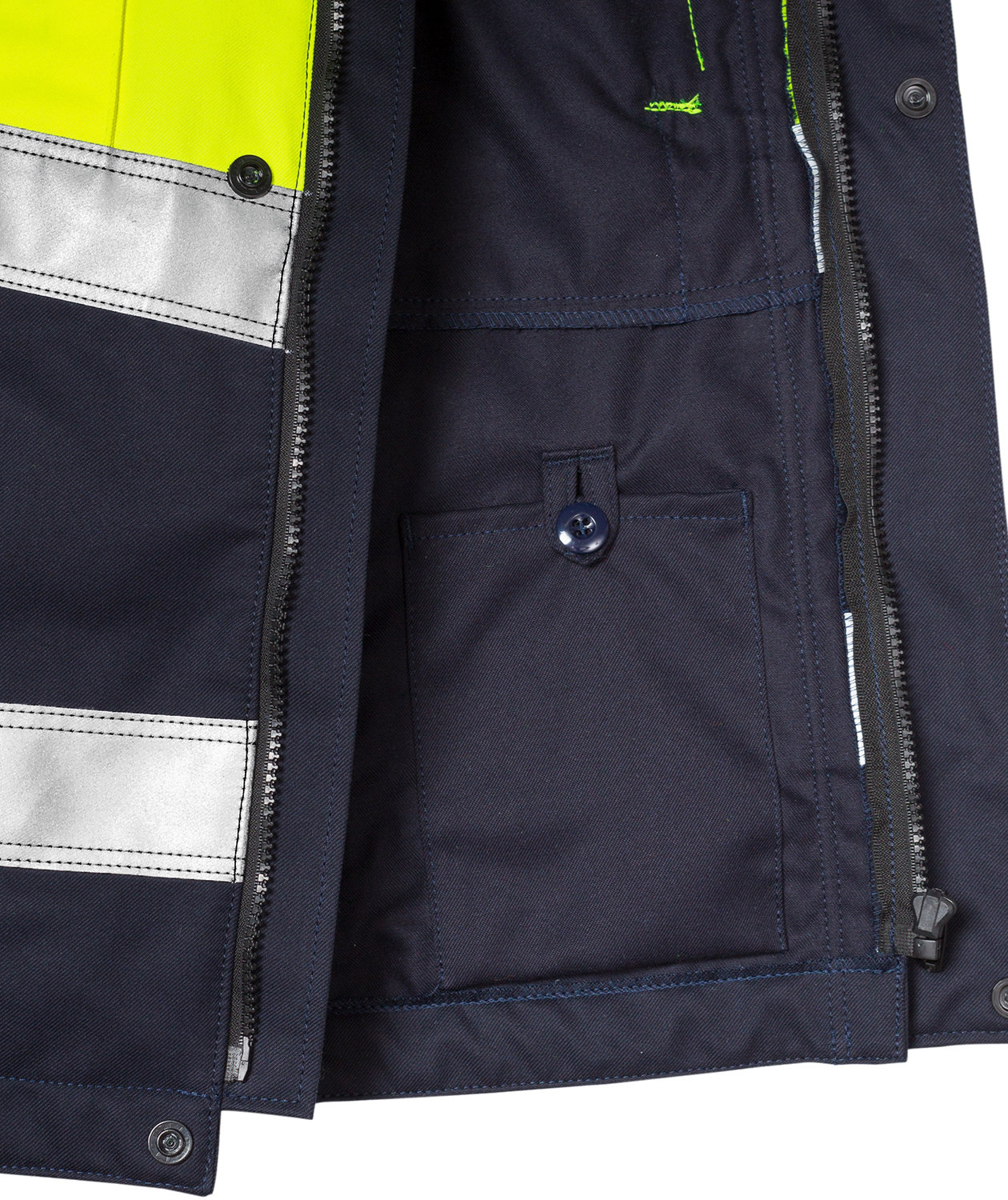 Fristads Flamestat work jacket 4176, Hi-Vis yellow/marine, large image number 4