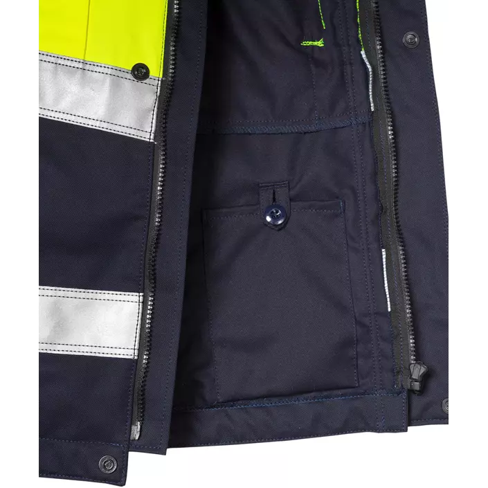 Fristads Flamestat work jacket 4176, Hi-Vis yellow/marine, large image number 4