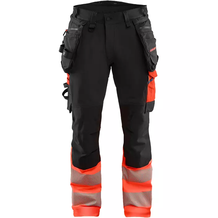 Blåkläder håndværkerbukser full stretch, Sort/Hi-Vis Rød, large image number 0