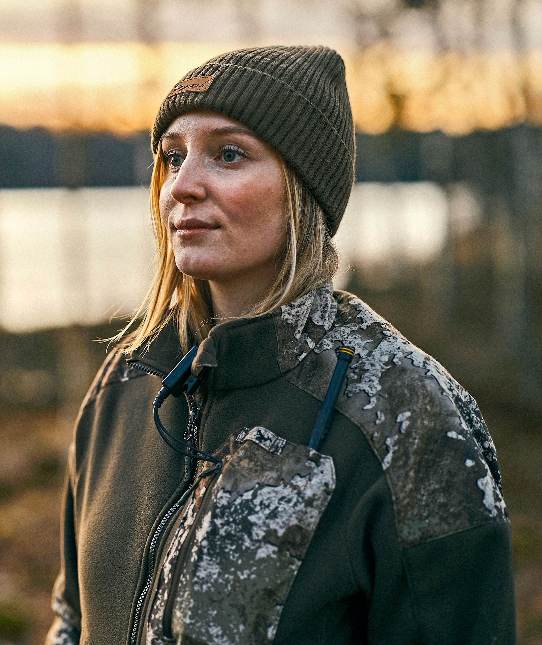 Pinewood&nbsp;Sm&aring;land Hunters Camou dame fleecejakke, Hunting Brown/Strata, large image number 3