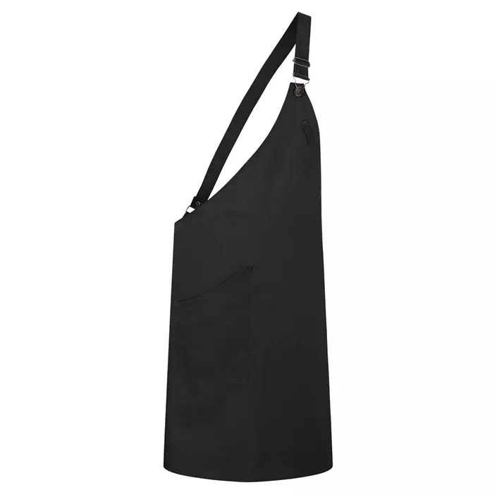 Karlowsky Classic asymmetrical bib apron with pocket, Black, Black, large image number 0