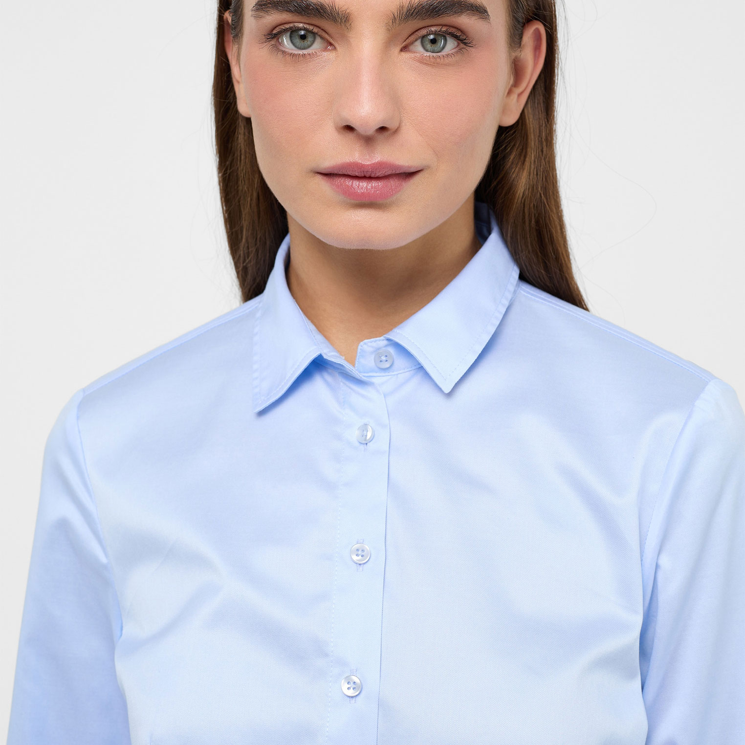 Eterna Cover Slim fit skjorta dam, Ljus Bl&aring;, large image number 3