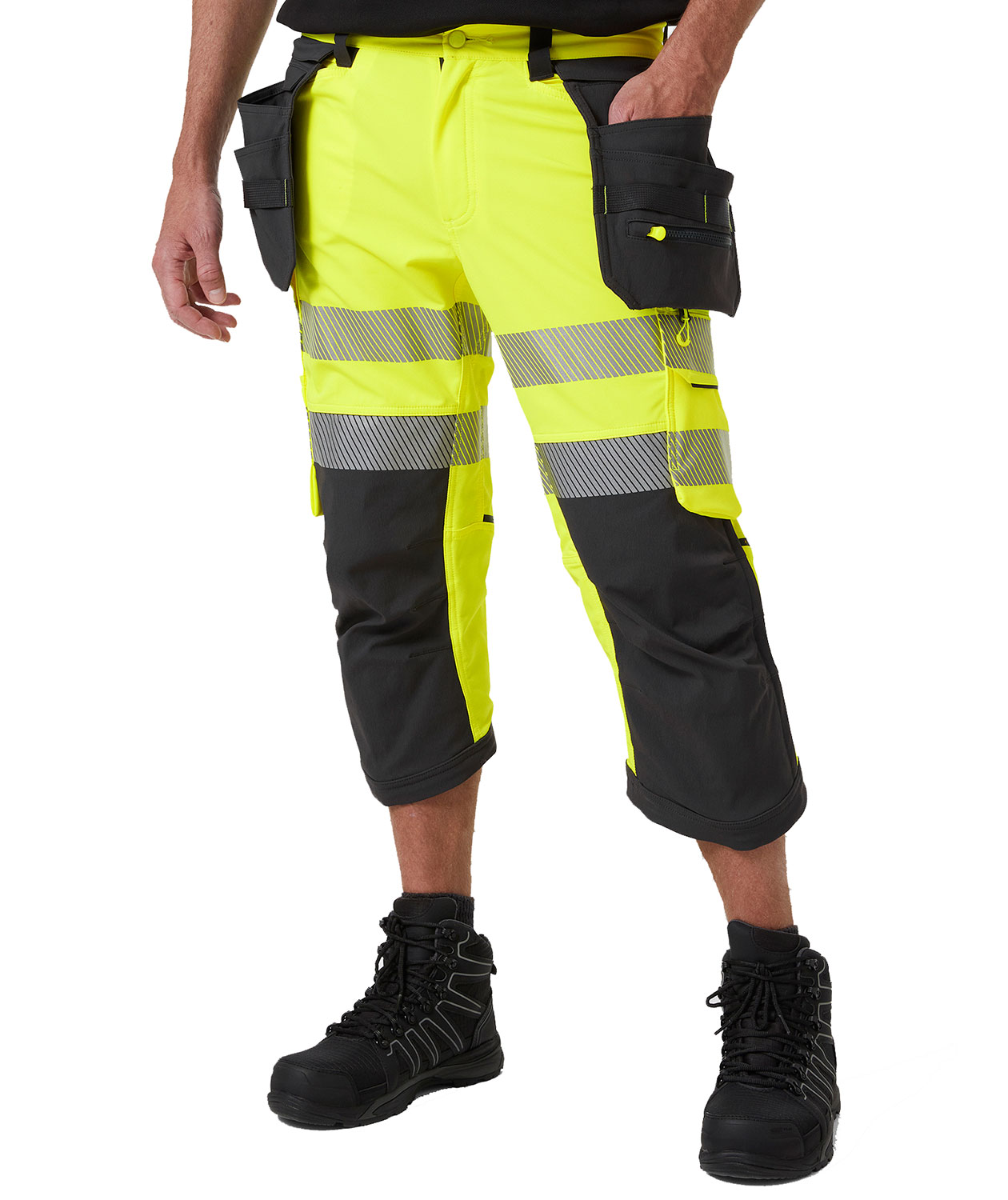 Helly Hansen ICU BRZ craftsman knee pants full stretch, Hi-vis yellow/Ebony