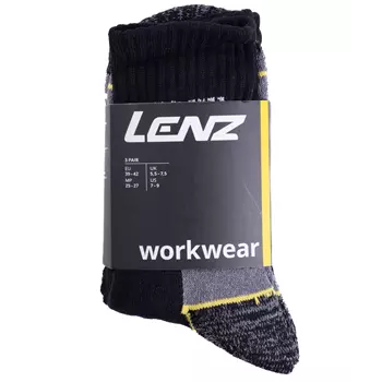 Lenz Basic Workwear 3-pak strømper, Black/Grey