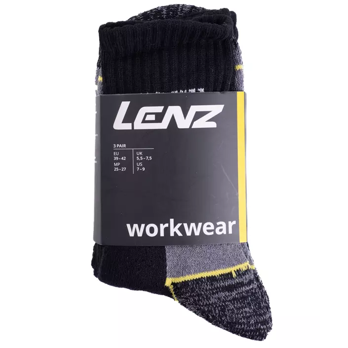 Lenz Allround Workwear 3-er Pack Strümpfe, Black/Grey, large image number 0