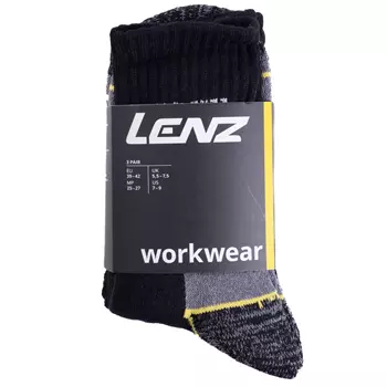 Lenz Allround Workwear 3-pack socks, Black/Grey
