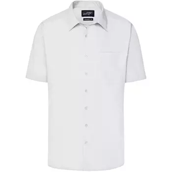 James & Nicholson modern fit short-sleeved shirt, White