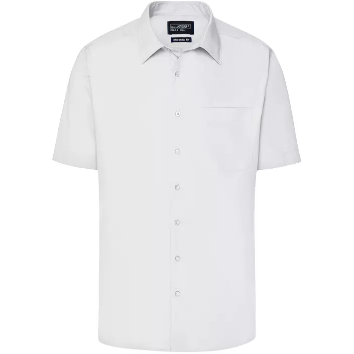 James & Nicholson modern fit short-sleeved shirt, White, large image number 0