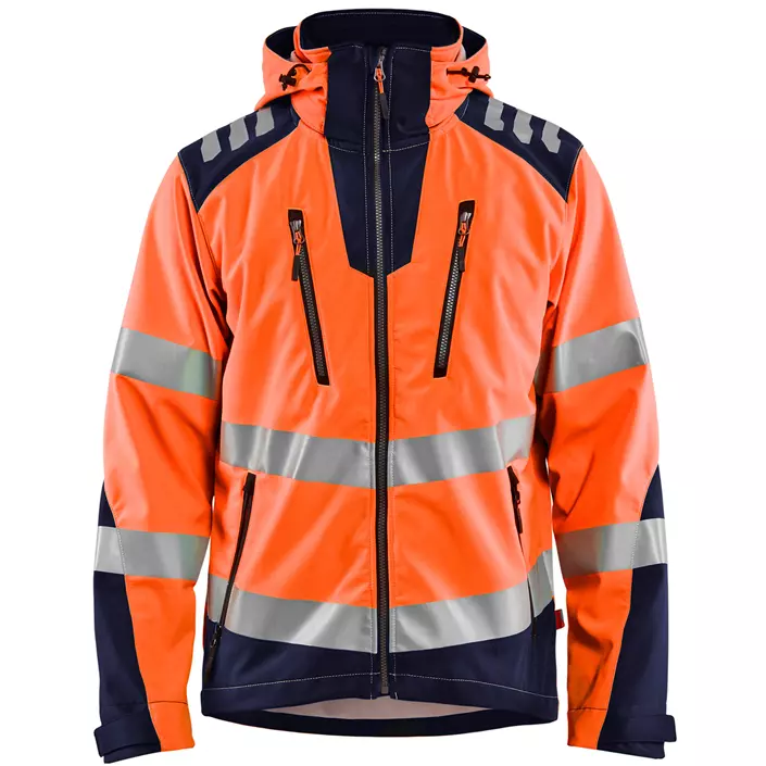Blåkläder softshell jacket, Hi-vis Orange/Marine, large image number 0