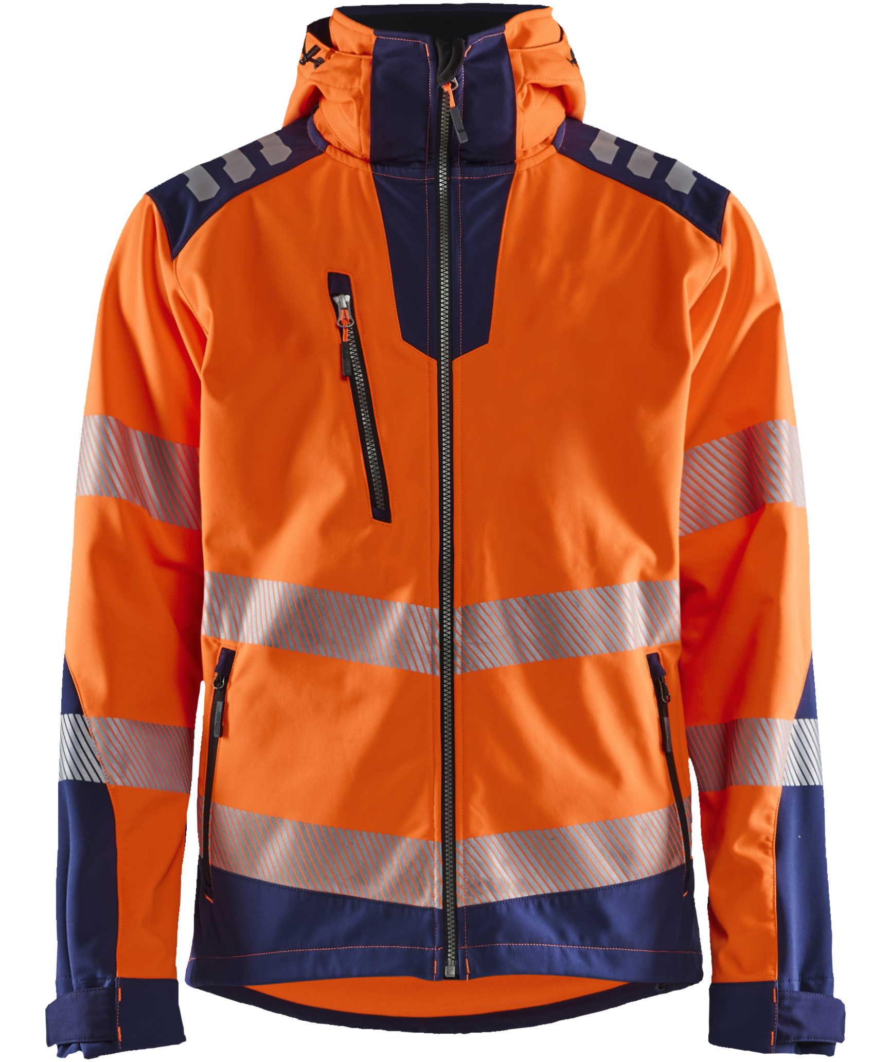 Bl&aring;kl&auml;der softshelljacka, Varsel Orange/Marinbl&aring;, Varsel Orange/Marinbl&aring;, swatch