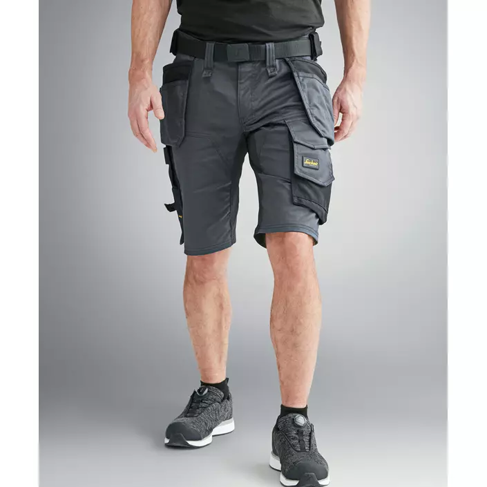 Snickers AllroundWork craftsman shorts 6141, Steel Grey/Black, large image number 1