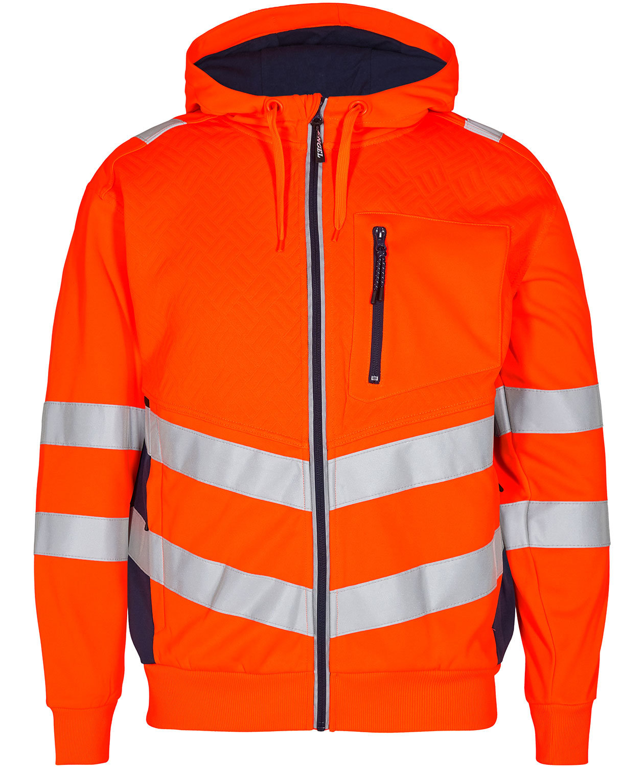 Engel Safety hoodie, Orange/Blue Ink