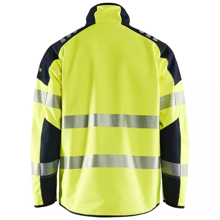 Blåkläder multinorm softshell jacket, Hi-vis yellow/Marine blue, large image number 1