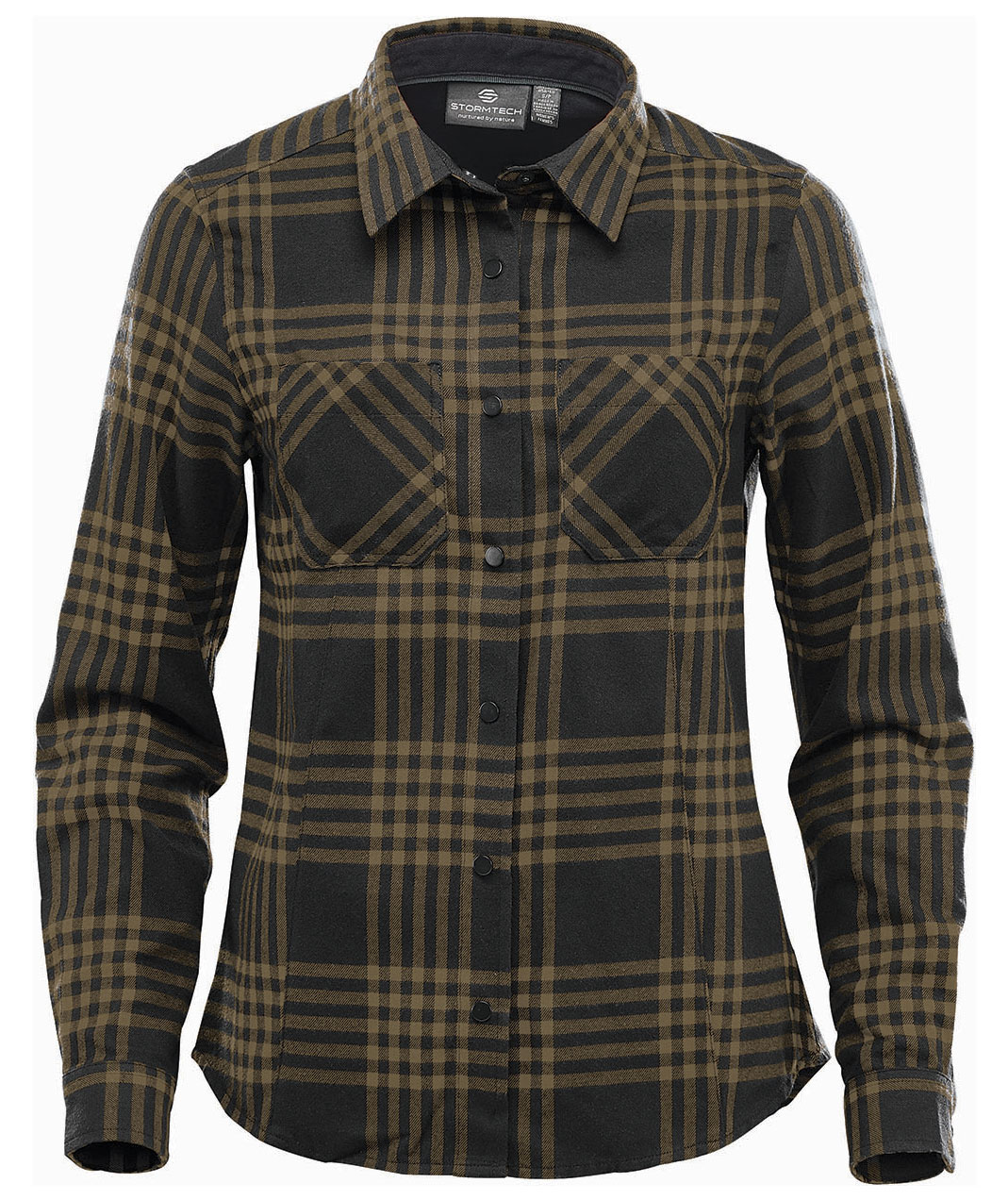 Stormtech Santa Fe women's flannel shirt, Brown/Black