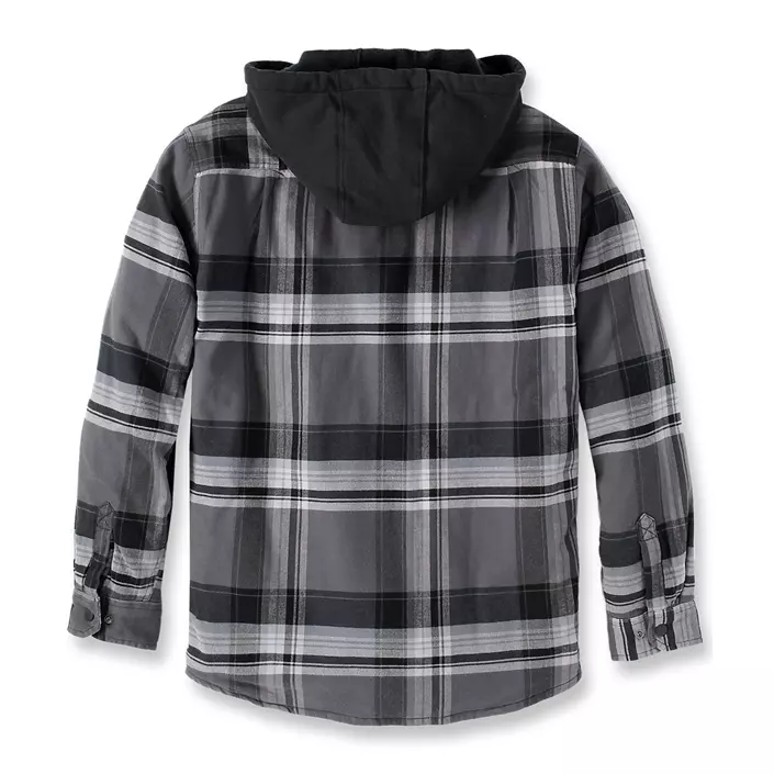 Carhartt foret flannel skjortejakke, Black, large image number 2