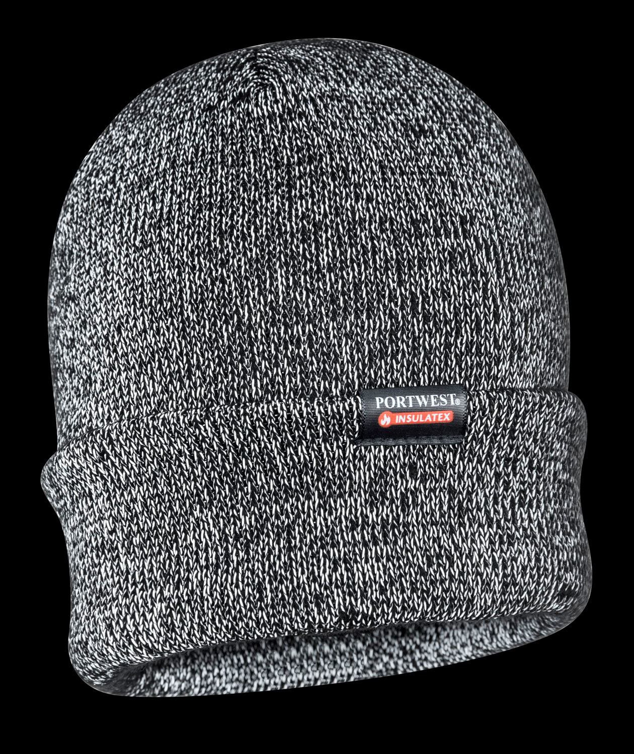Portwest reflective knit hat with lining, Black, Black, large image number 1