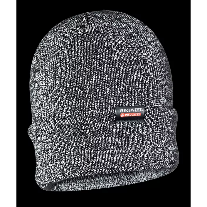 Portwest reflective knit hat with lining, Black, Black, large image number 1