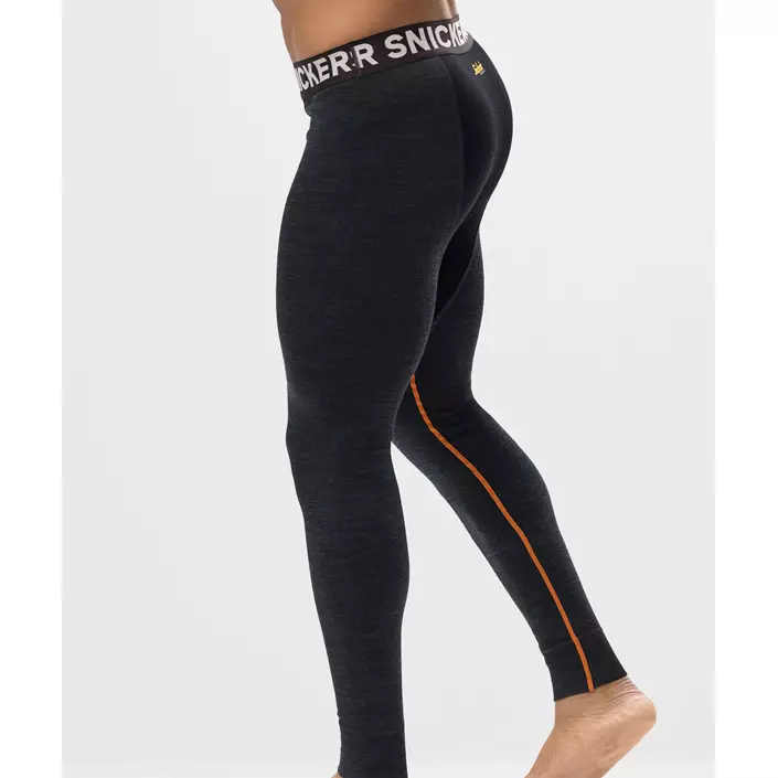 Snickers termounderbukser med merinould 9481, Anthracite Melange/Black, large image number 7