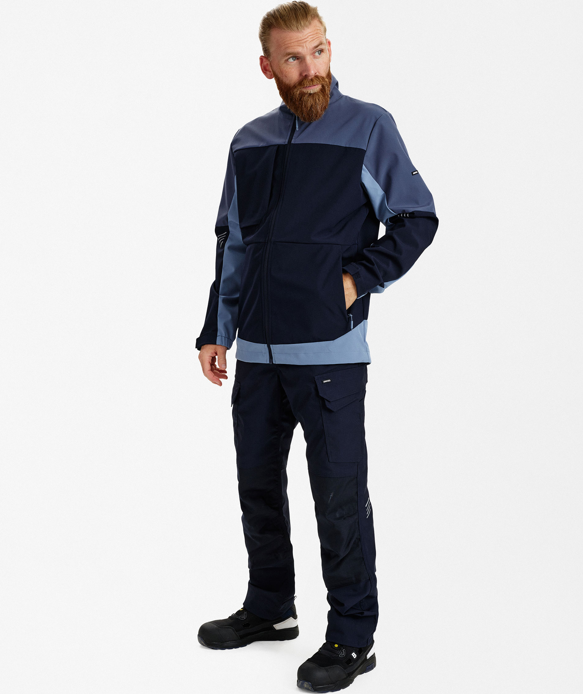 Engel Entire softshell jacket, Deep Blue/Dark Sea, large image number 2