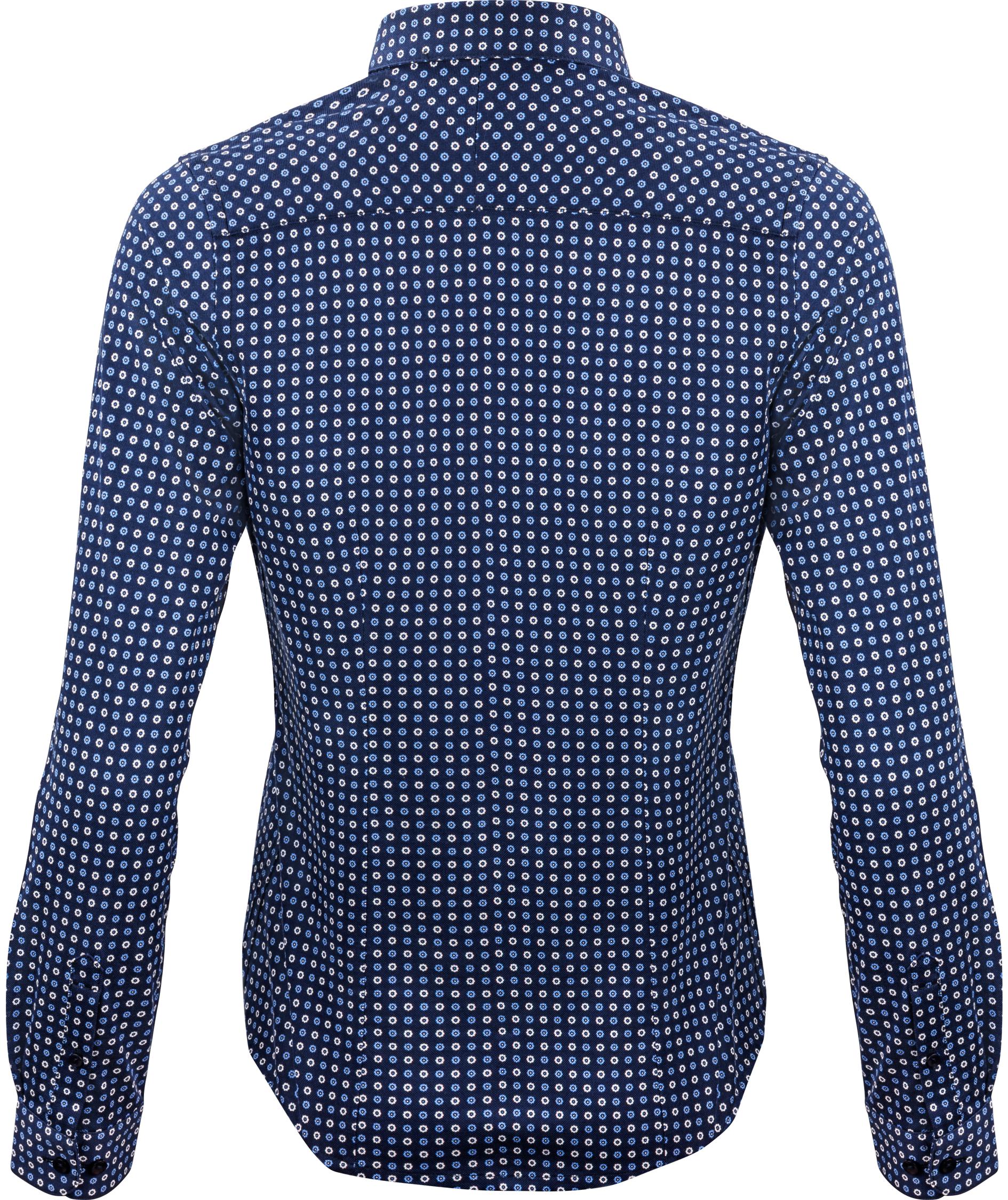 J. Harvest & Frost Piqu&eacute; Indigo Bow 131 lady fit skjorta, Blue Print, large image number 1