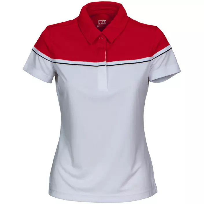 Cutter & Buck Sunset women's polo shirt, White/Red, large image number 0