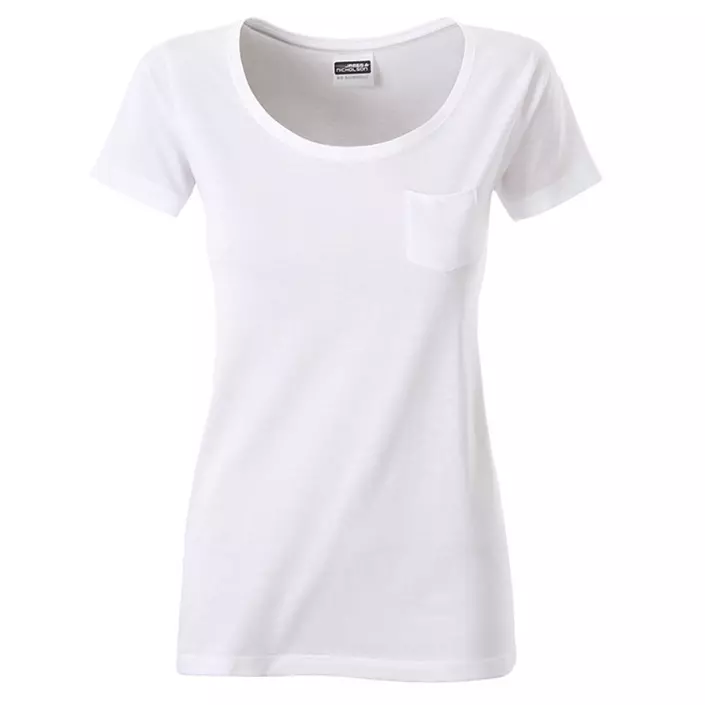 James & Nicholson Damen T-Shirt mit Brusttasche, Weiß, large image number 0