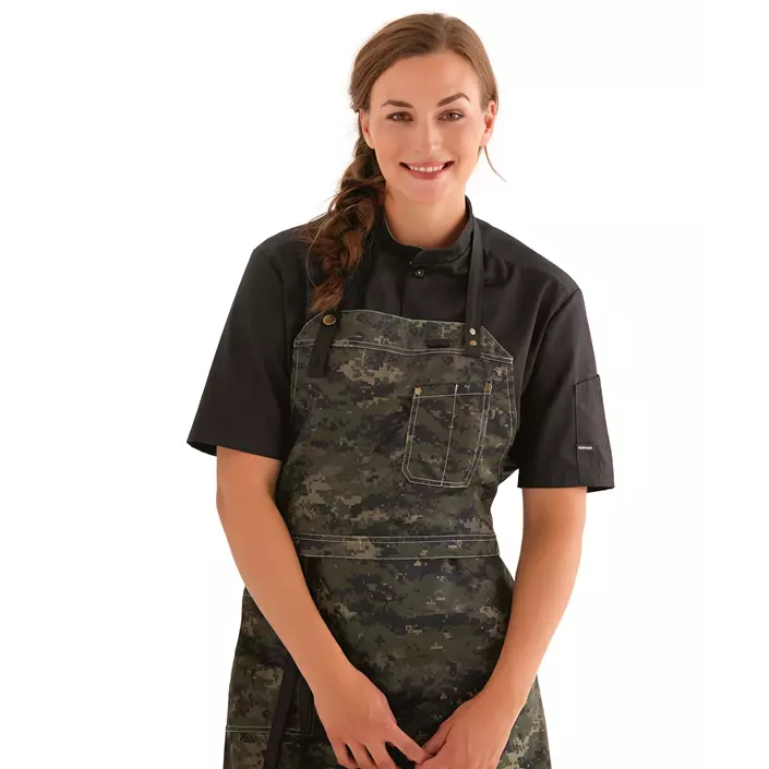 Kentaur modern fit short-sleeved  chefs shirt/server shirt, Black, large image number 4