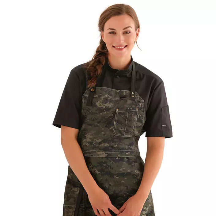 Kentaur modern fit kortermet kokkeskjorte/serveringsskjorte, Svart, large image number 4