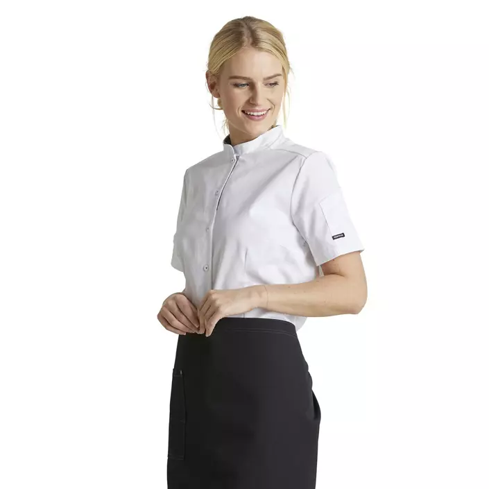 Kentaur modern fit kortermet dame kokke/serviceskjorte, Hvit, large image number 1