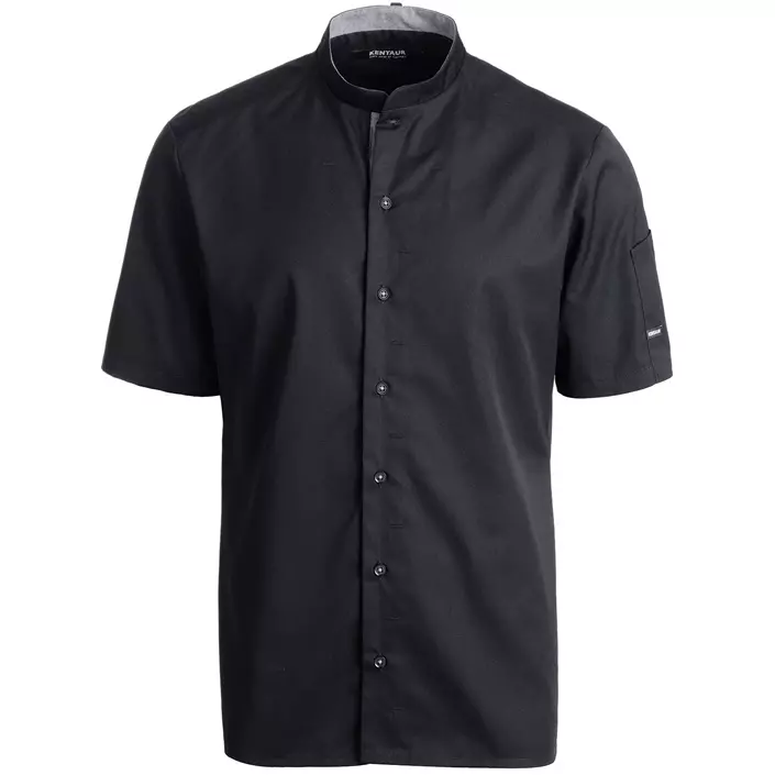 Kentaur modern fit kortärmad kockskjorta/serveringsskjorta, Svart, large image number 0