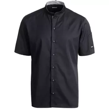 Kentaur modern fit kortærmet kokkeskjorte/serveringsskjorte, Sort