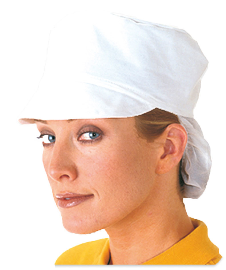 Portwest cap with hairnet, White