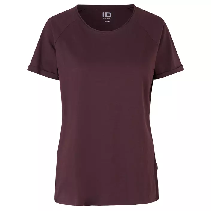 ID Core Slub dame T-shirt, Dark bourdeaux, large image number 0