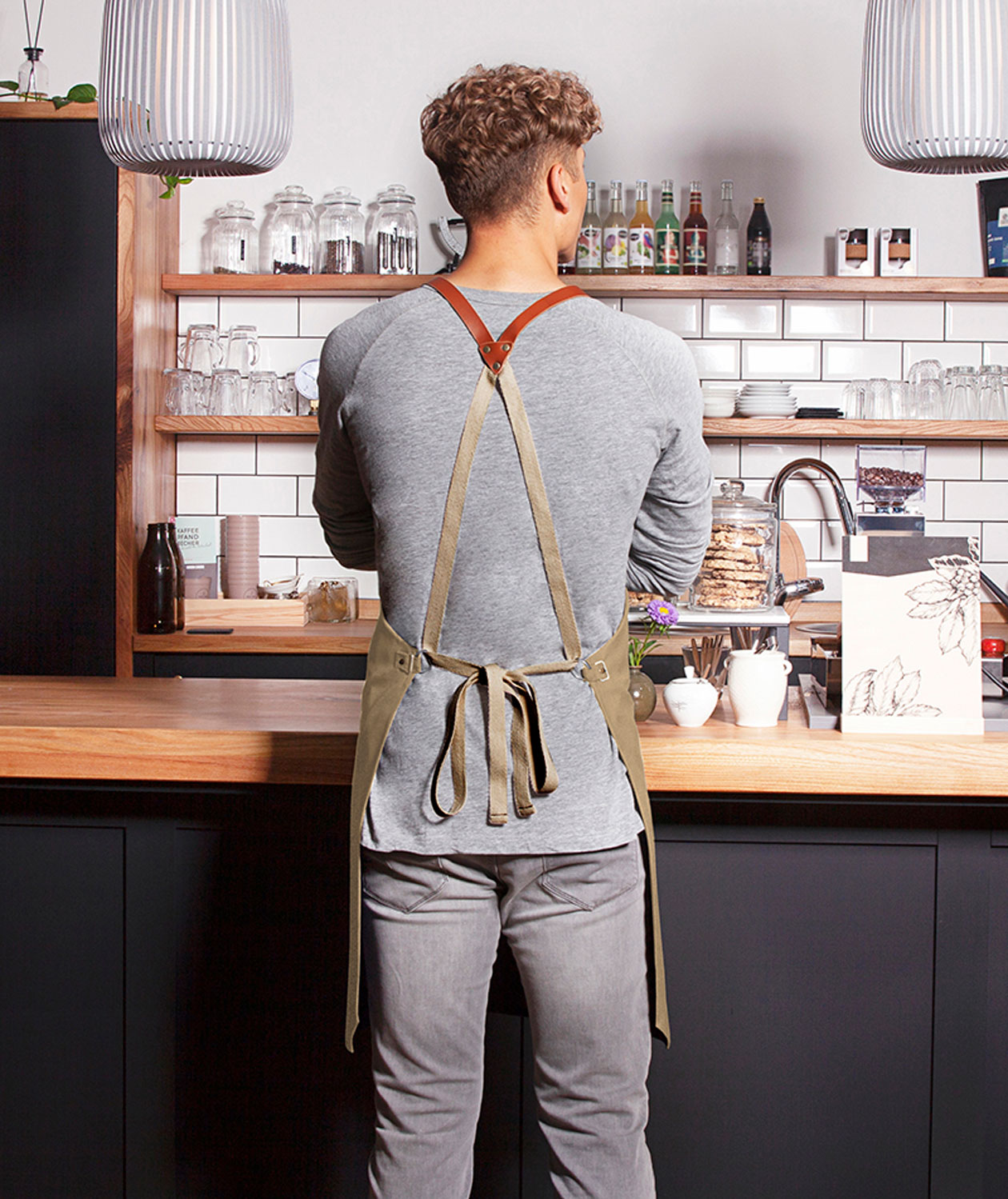 Karlowsky Recycled bib apron, Pebble grey, Pebble grey, large image number 3