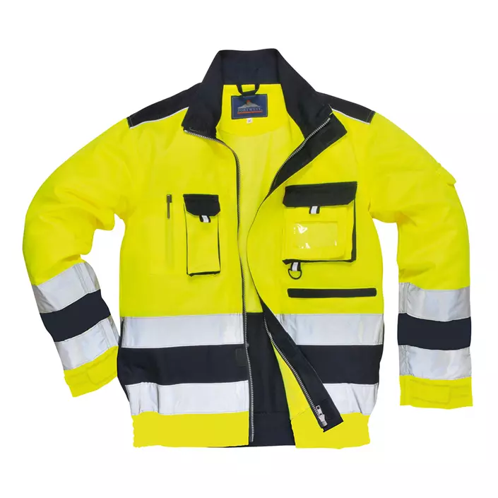 Portwest work jacket, Hi-Vis yellow/marine, large image number 0