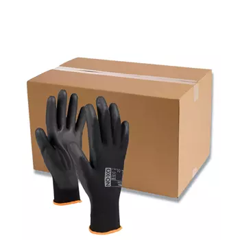 OX-ON Flexible Basic 1000 work gloves  (box with 144 pairs), Black