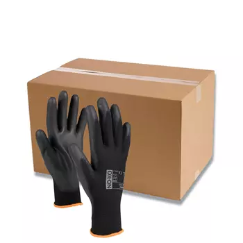OX-ON Flexible Basic 1000 work gloves  (box with 144 pairs), Black