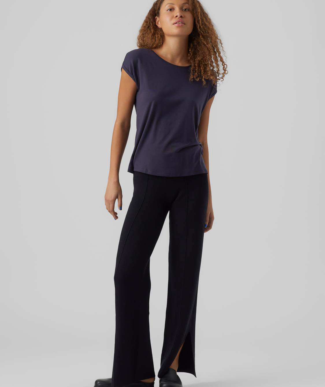 Vero Moda VMAVA PLAIN women's T-shirt, Night Sky, large image number 4