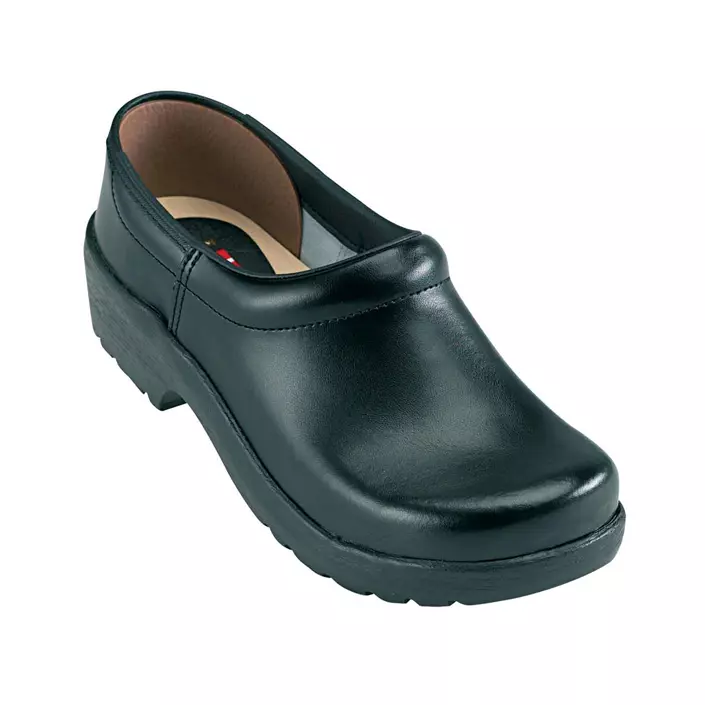 Euro-Dan PU-Wood hygiene clogs with heel cover O2, Black, large image number 0