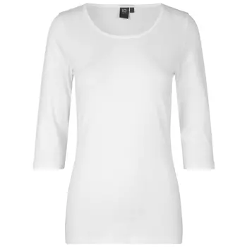ID 3/4 ærmet dame stretch T-shirt, Hvid