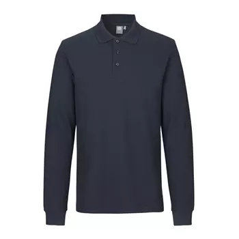 ID long-sleeved polo shirt with stretch, Navy