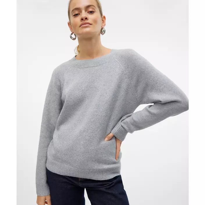 Vero Moda VMDOFFY stickad tröja dam, Light Grey Melange, large image number 5