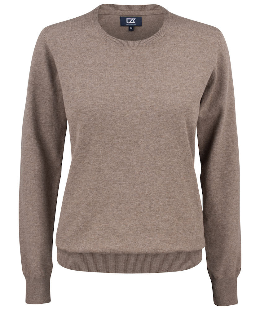 Cutter & Buck Oakville Crewneck dame, Nougat Melange, Nougat Melange, swatch