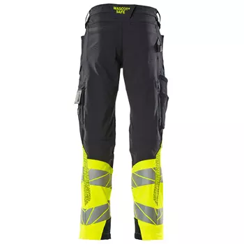 Mascot Accelerate Safe work trousers full stretch, Dark Marine/Hi-Vis Yellow