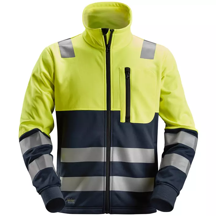 Snickers AllroundWork fleece jacket 8035, Hi-vis Yellow/Marine, large image number 0