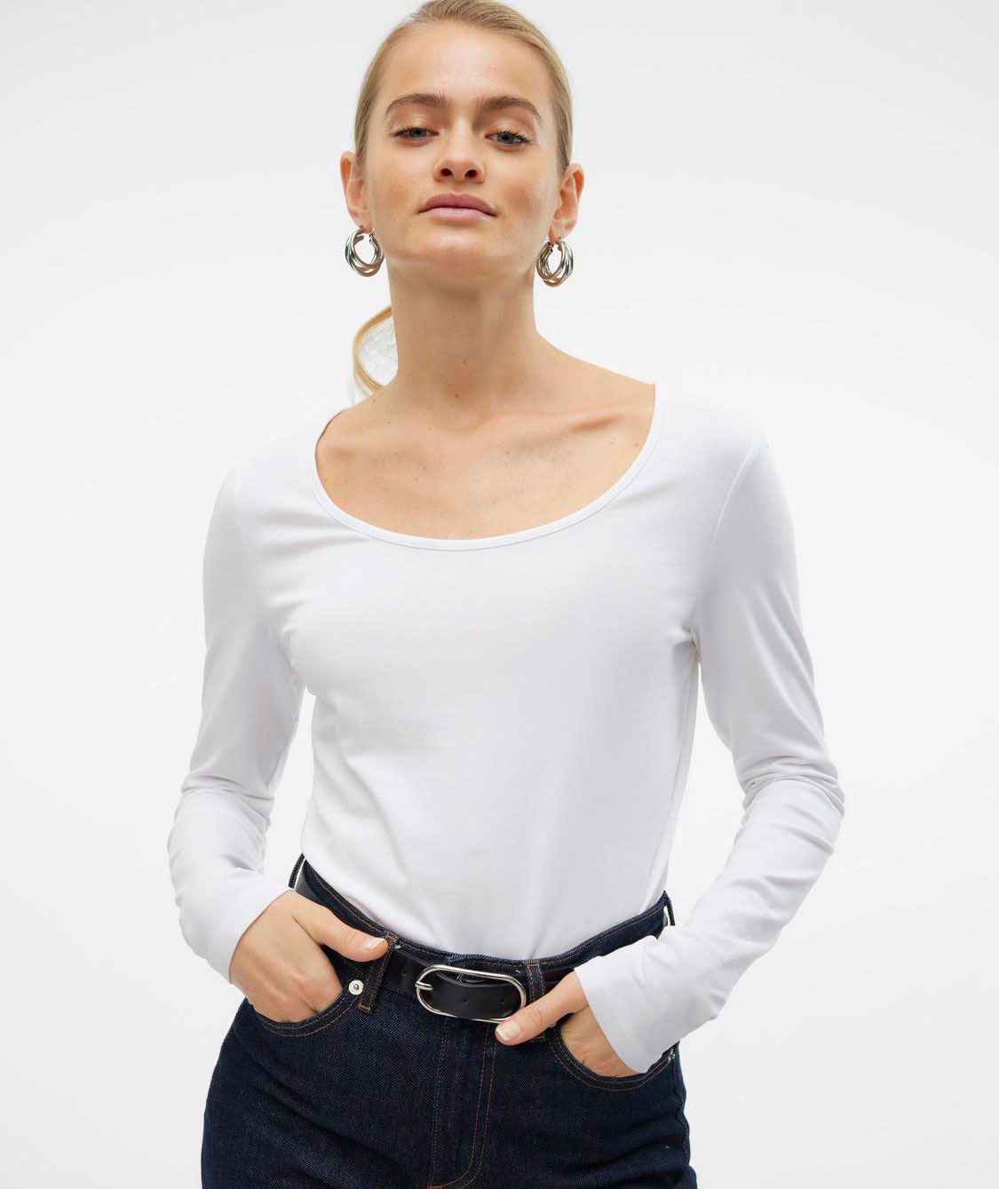 Vero Moda VMMAXI MY SOFT lang&auml;rmliges Damen T-Shirt, Bright White, large image number 6